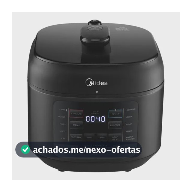 Panela De Pressão Elétrica 5l Nutripro Preta Midea Cor Preto