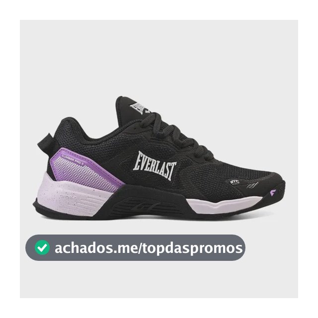 Tênis Crossfit Everlast Climber Pro 3 Feminino Masculino Preto E Lilás Liso 38 Br