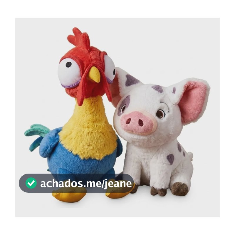 Pelúcia Galo Hei Hei E Porquinho Pua, Do Filme Moana Kit Porquinho E Galo
