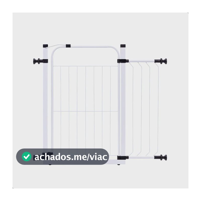 Portão Segurança Branco Pet Útil 89-94cm Aço Trava Pressão
