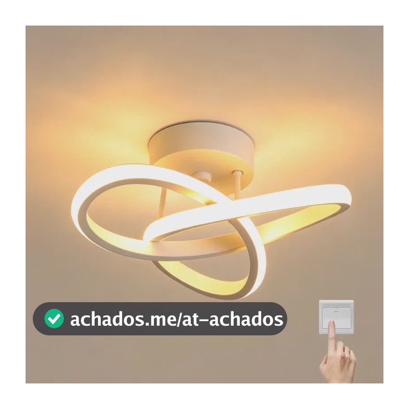 Luminaria Teto Led,pendente Lustre Moderna Para Quarto Sala 127/220v Branco