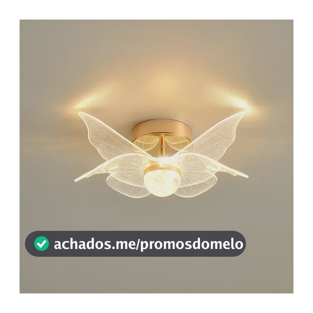 Luminária Led De Teto Butterfly Quarto 3 Em 1 8w Bivolt 110v 220 Dourado
