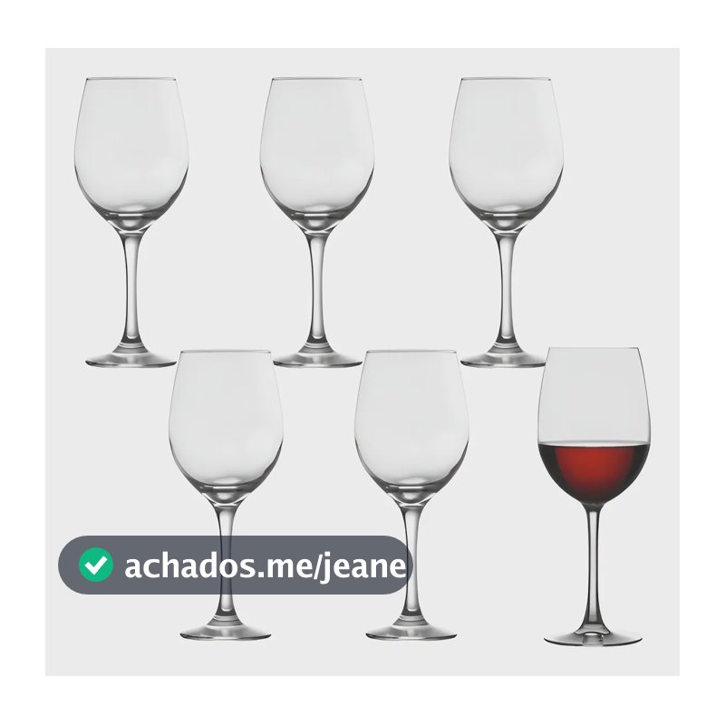 Kit com 6 Taças Barone Vinho 385ml – Nadir