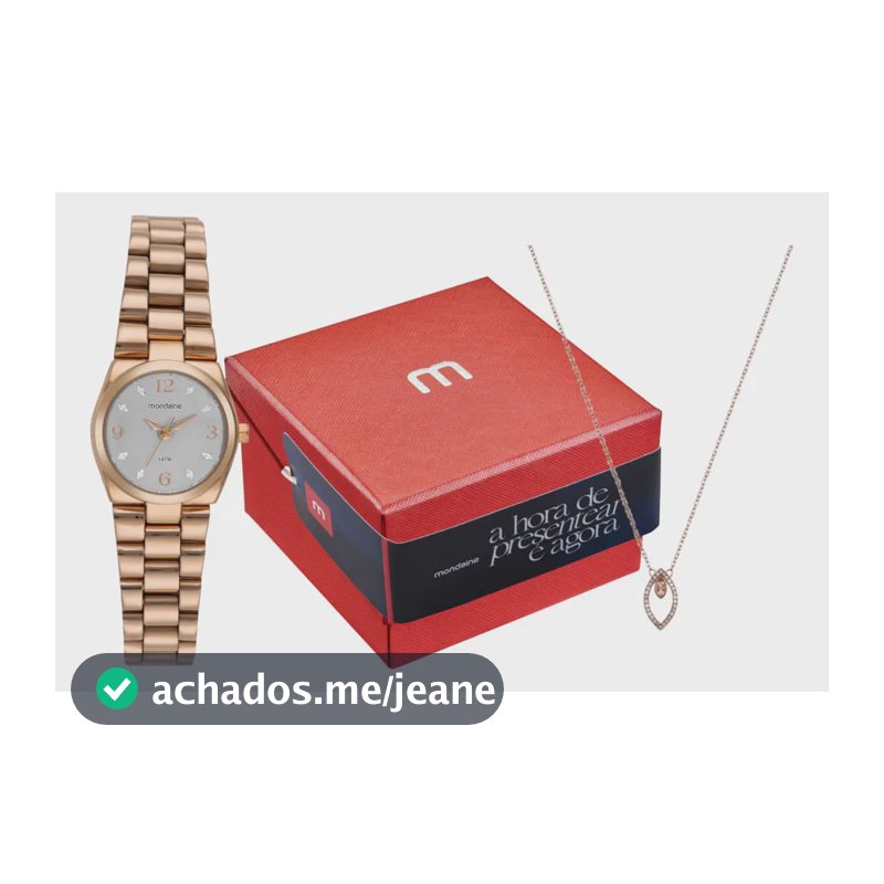 Kit Relógio De Pulso Mondaine Feminino 32871lpmkre3k1 Rosa + Colar