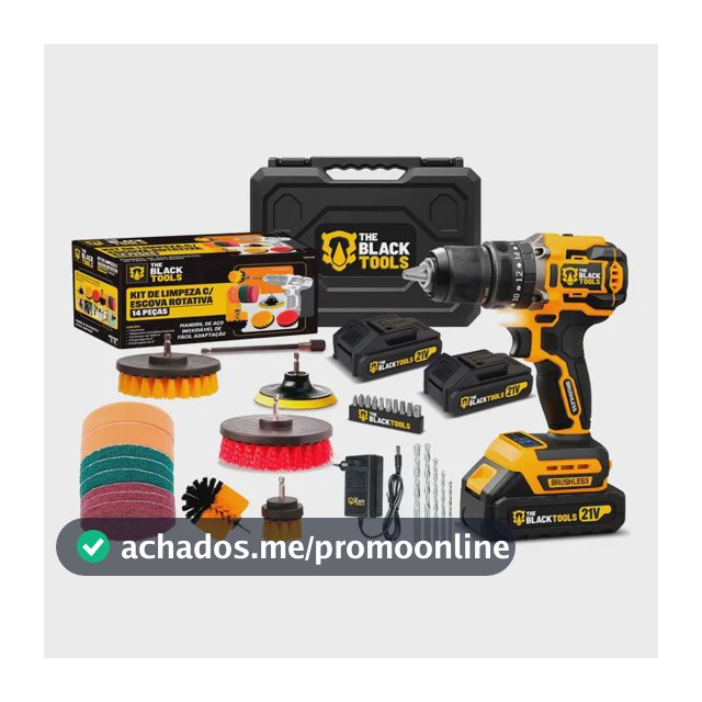 Furadeira Parafusadeira A Bateria Litio + Acessórios 14 Pçs  Amarelo 127/220v 60hz