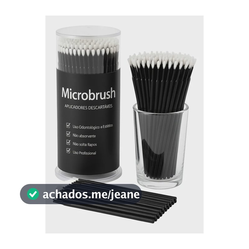 100 Microbrush Preto Cotonete Limpeza Cílios Preto