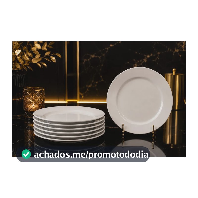 Jogo 6 Pratos Fundo Opaline Vidro Egípcio Branco Duralex Restaurante Buffet Almoço Janta Seneb