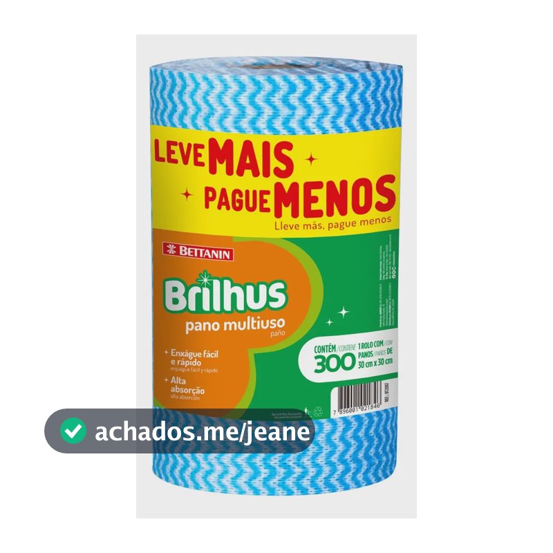 Pano para limpeza Brilhus Pano lavável pano azul 300 u