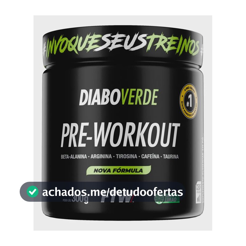 Suplemento FTW Diabo Verde Pre-Workout en pó sabor limão x 300g