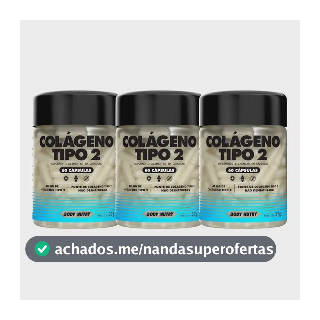Kit Colageno Tipo 2 + Joelho Articulação 180 Caps Sabor Sem Sabor - Body Nutry