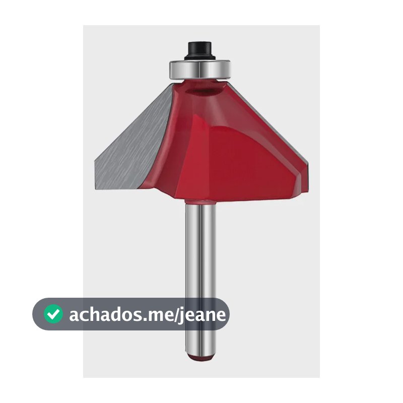 Fresa Tupia 35mm Chanfro 45 Graus Com Rolamento Haste 6,5mm