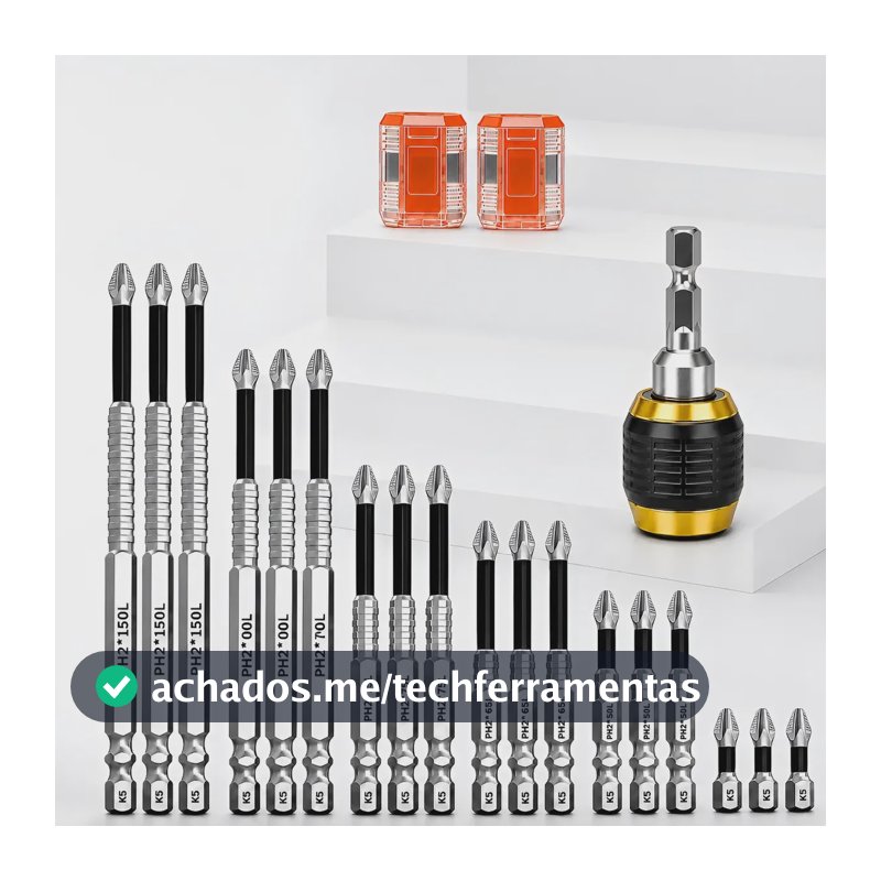 Kit 18 Ponta Bits Magnéticas K5 Ph2  Parafusadeira