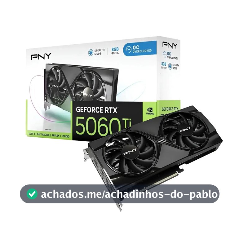 Placa De Video Geforce Nvidia Pny Rtx5060ti 8gb Oc Gddr7