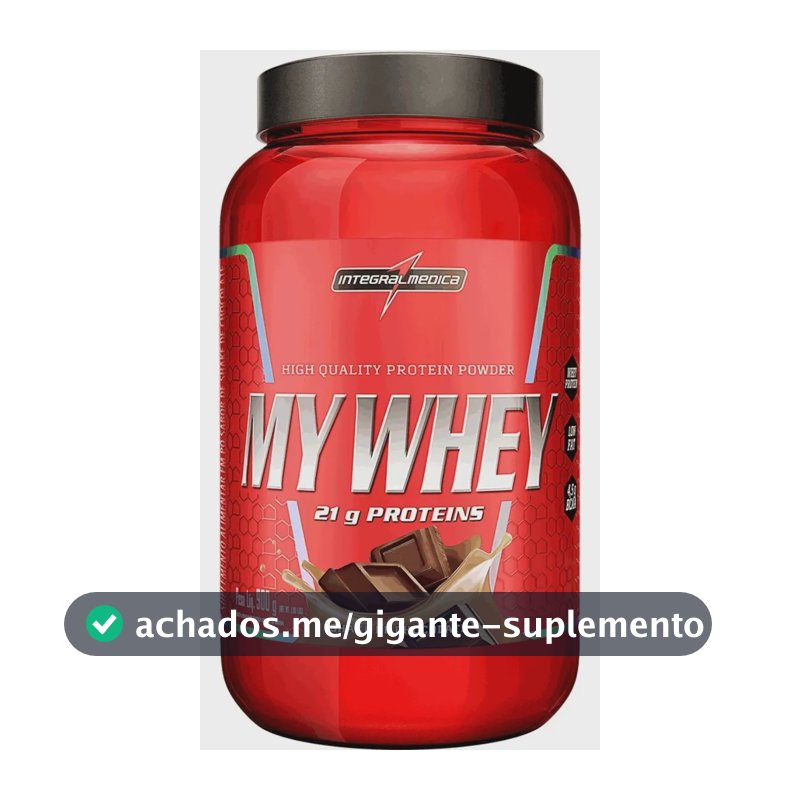 My Whey Shake De Chocolate 900g Integralmédica Whey Protein 21g Proteína BCAA Aminoácidos Suplemento Alimentar Ganho Massa Muscular Hipertrofia Recuperação Pós Treino Low Carb Rápida Absorção