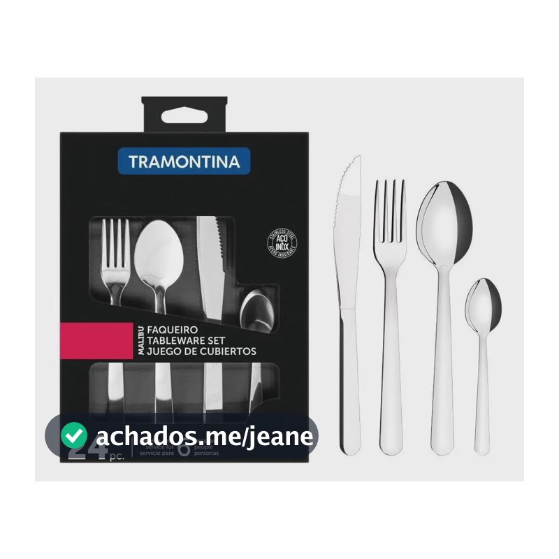 Faqueiro Inox Tramontina 24 Peças Malibu