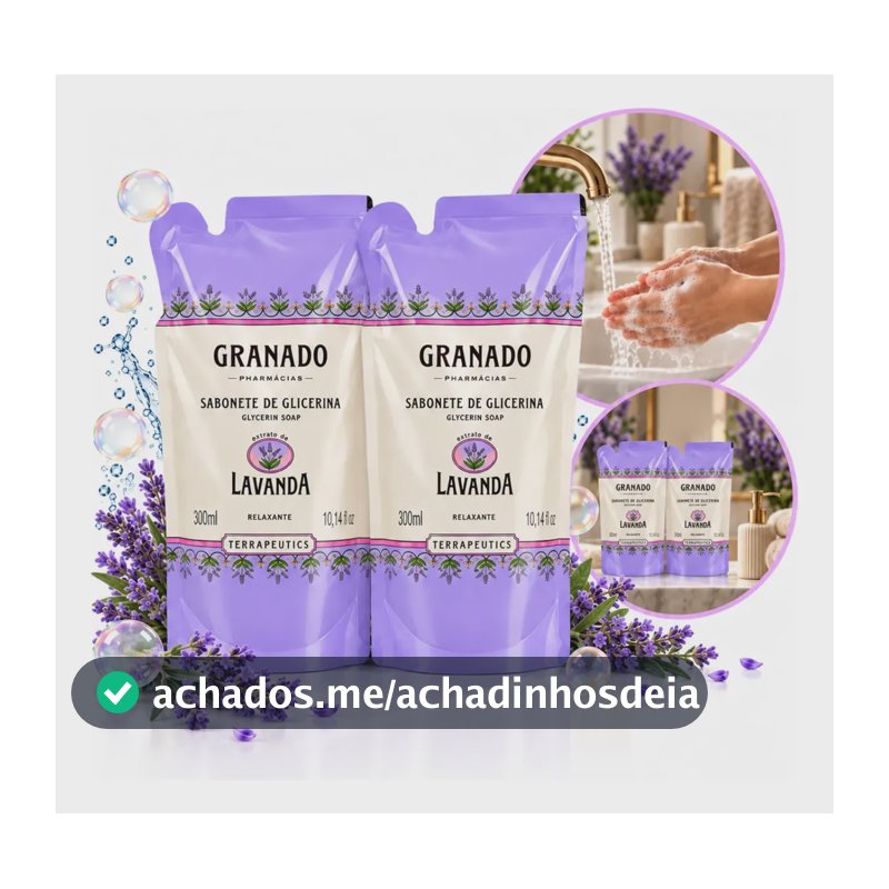 Kit 2 Refil Sabonete Liquido Lavanda Banheiro Granado 300ml
