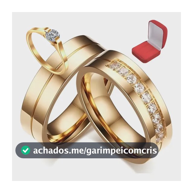 Par De Alianças 6mm Titânio Banhado Ouro 18k Com Brilhante.