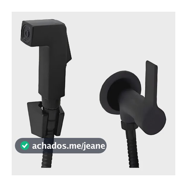 Ducha Higienica Completa Preto Fosco Black 1/4 De Volta
