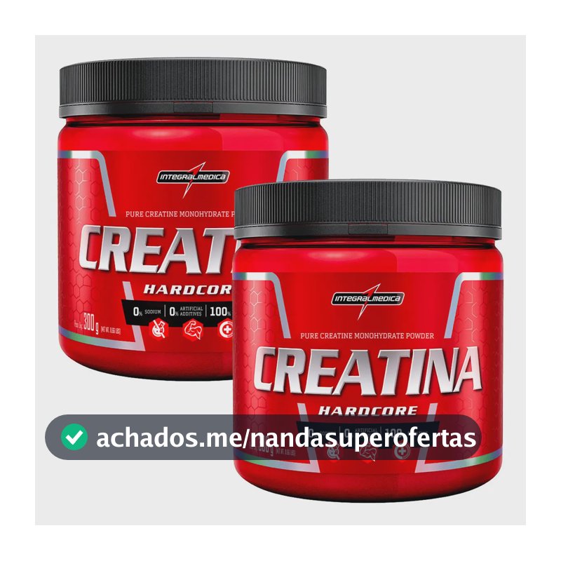 Creatina Integralmédica sem sabor pacote x 2 frascos de 300g