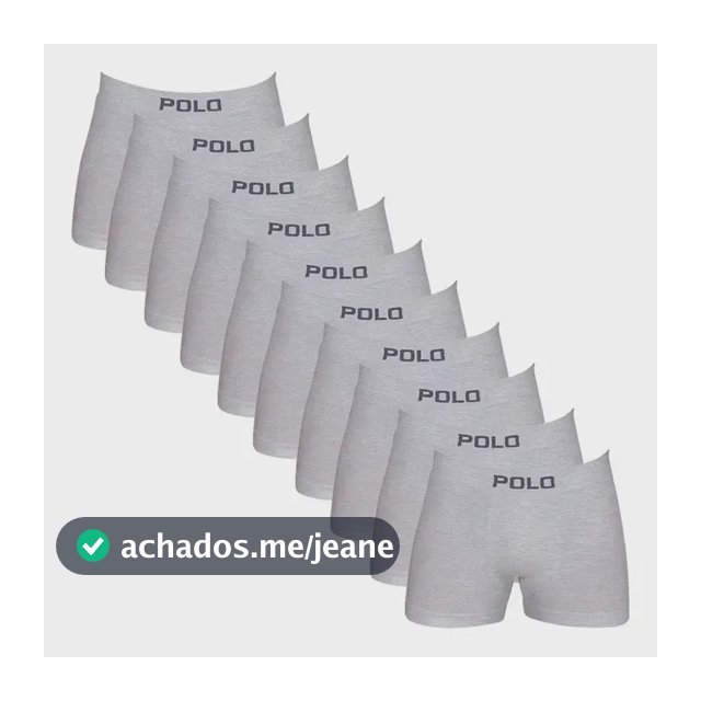 Kit 10 Cuecas Boxer Polostar Algodão Sem Costura Masculino