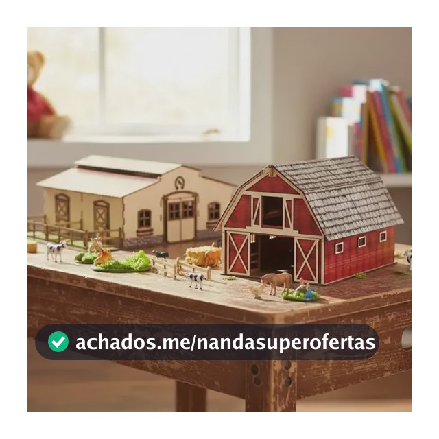 Celeiro E Estábulo Mini Fazendinha Em Mdf Adesivado - MDF Criativa