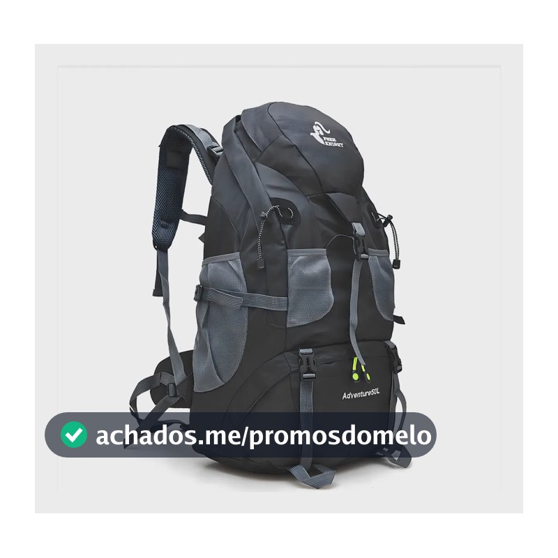 Mochila Cargueira Freeknight 50L Impermeável Preto Camping Trekking Viagem