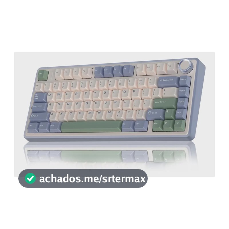 Teclado Mecânico Aula F75 Sem fio Tri-Mode 2.4ghz/Bluetooth/Usb-C RGB 75%