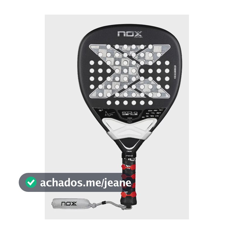 Raquete De Padel Nox At10 Attack 18k Alum 2026 Agustin Tapia Preto
