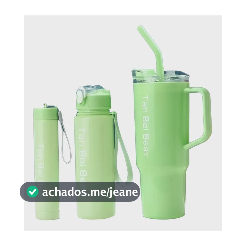 Kit 3 Garrafas Água Academia Corrida Squeeze Motivacional Verde-claro
