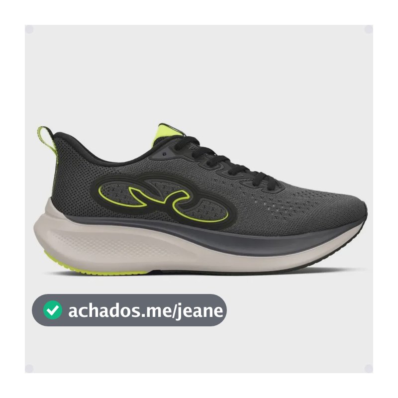 Tênis Olympikus Voa 3 Corrida Academia Esporte Original Chumbo/limão 38 Br