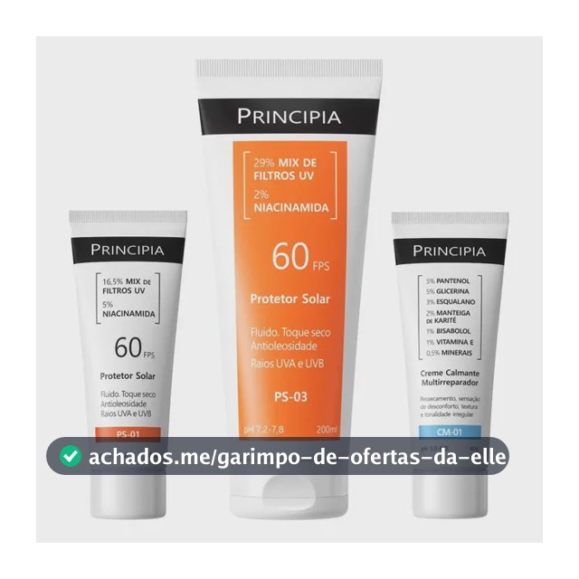 Principia Kit Proteção Solar Completa Ps03 Corporal + Ps01 Facial + Cm-01