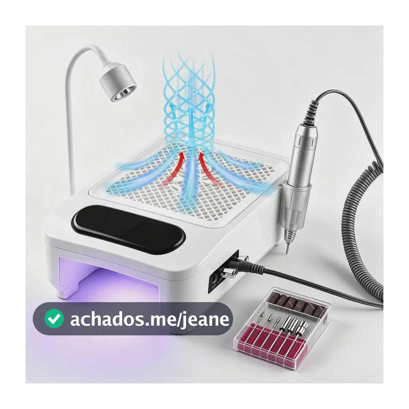 Lixadeira Motor Unhas Nail Drill 4 Em 1 Lâmpada Led Uv E Luz Branco 110/220v