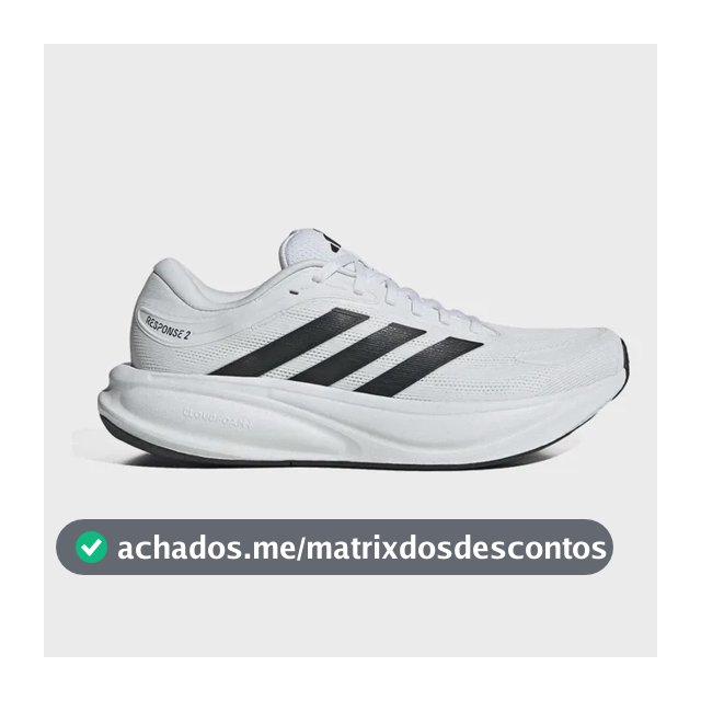 Tênis adidas Response 2 Masculino Confortável Leve Versátil Branco/preto Liso 41 Br