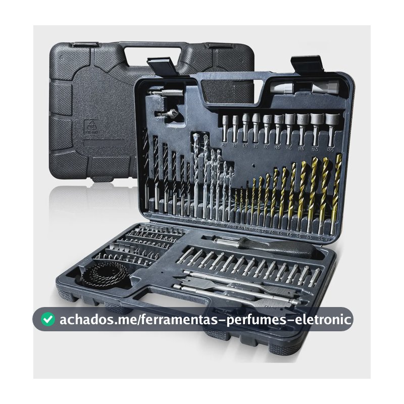 Jogo De Brocas Furadeira Para Madeira E Concreto 111 Peças