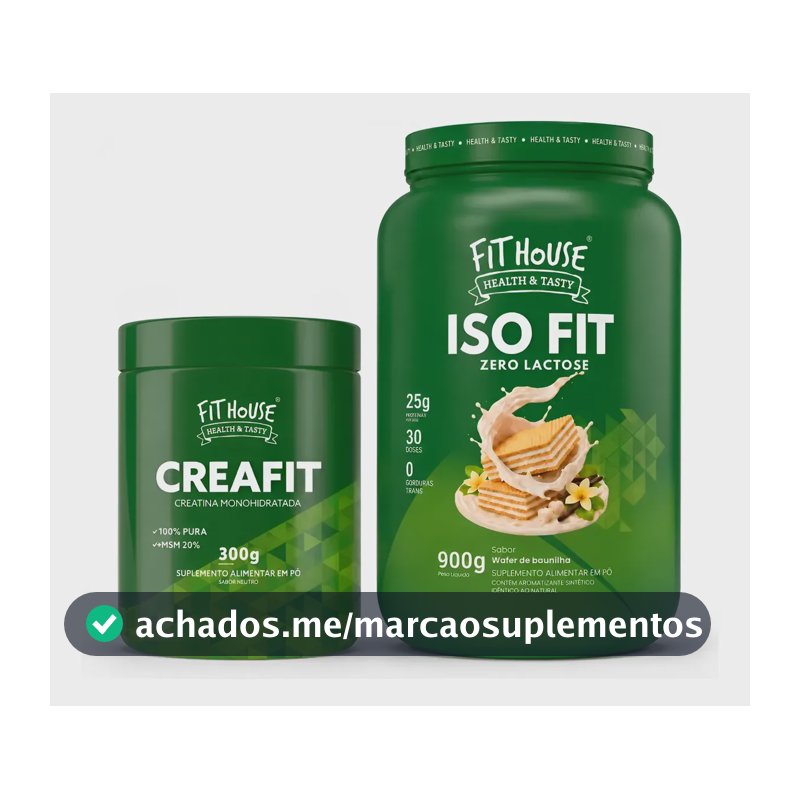 Kit Whey Protein Iso Fit 900g + Creatina Fit House 300g Variados Baunilha