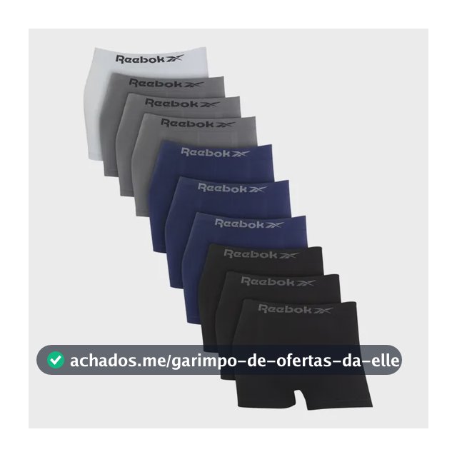 Kit 10 Cuecas Reebok Masculino Boxer Box Microfibra Adulto