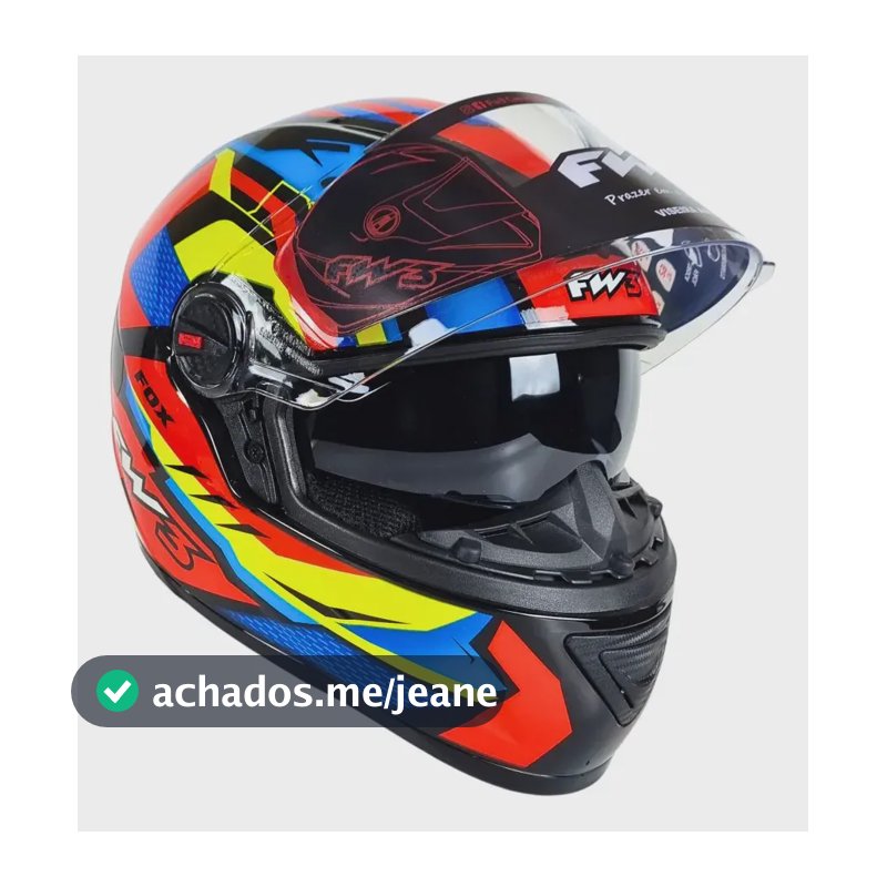 Capacete Fw3 Integral Fechado Gtx Fox C/ Óculos Interno Cor Laranja Tamanho do capacete 60