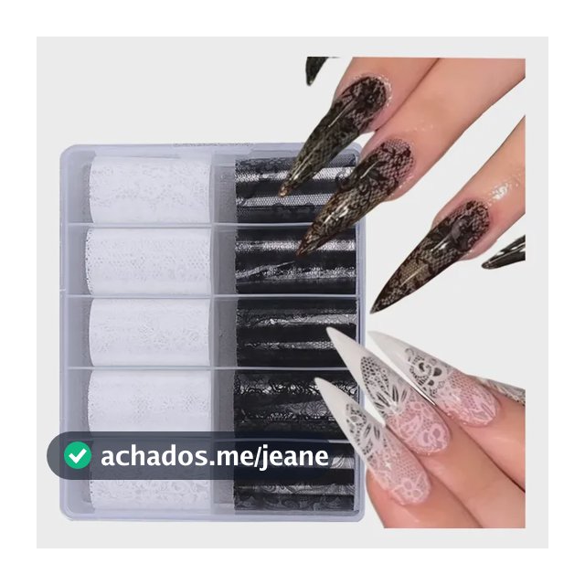 Kit 10 Rolos Foil De Transferência Renda Unhas 10roll -lace
