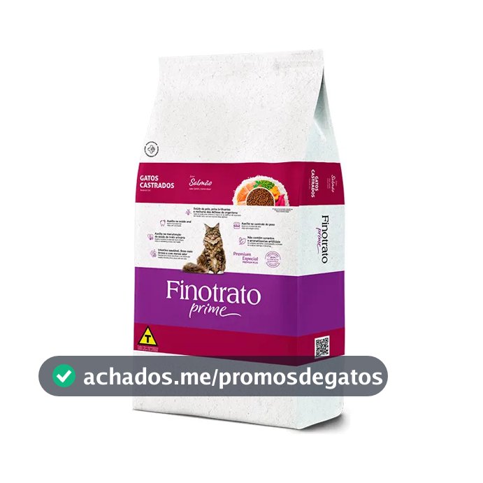 Ração Seca Finotrato Salmão para Gatos Adultos Castrados 10,1kg