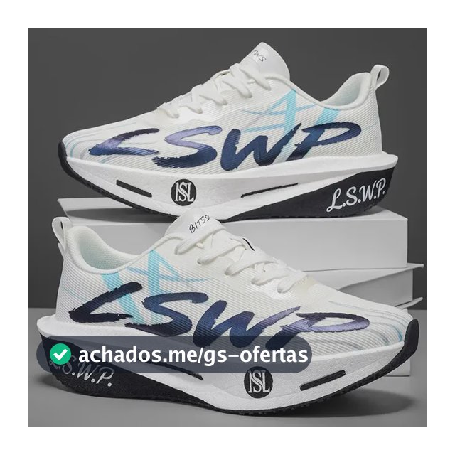 Tênis De Corrida Com Placa De Carbono Embutida Branco Geométrico 39
