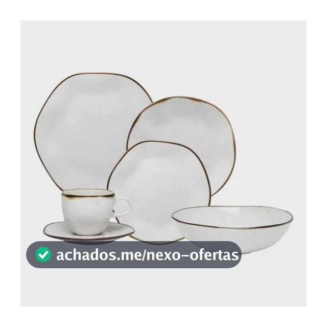 Aparelho De Jantar 20 Peças Ryo Maresia + Saladeira 26cm Off White