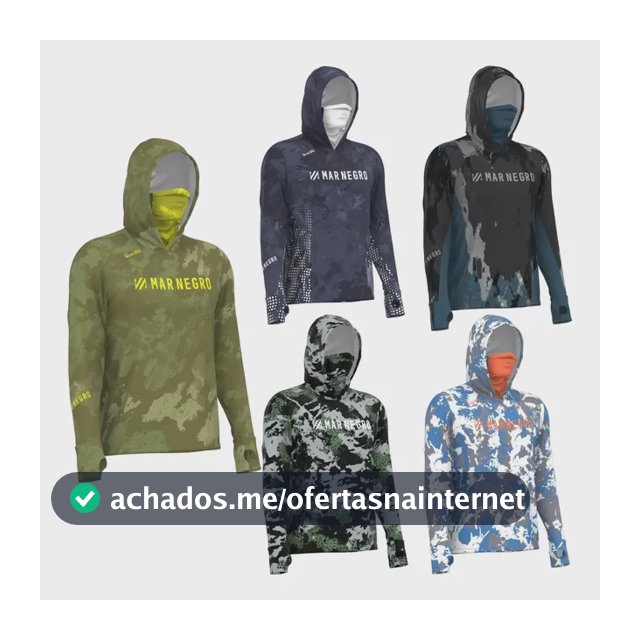 Camisa De Pesca Mar Negro Com Capuz E Buff By Edu Lançamento Army Vintage G