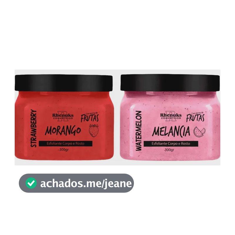 Kit Esfoliante Corporal E Facial 300g -- Morango + Melancia