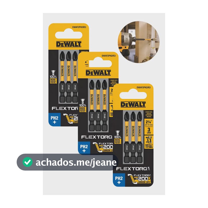 Kit 9 Ponta Bits Ph2 Dewalt Flextorq 57mm Dwaf2ph2ir3