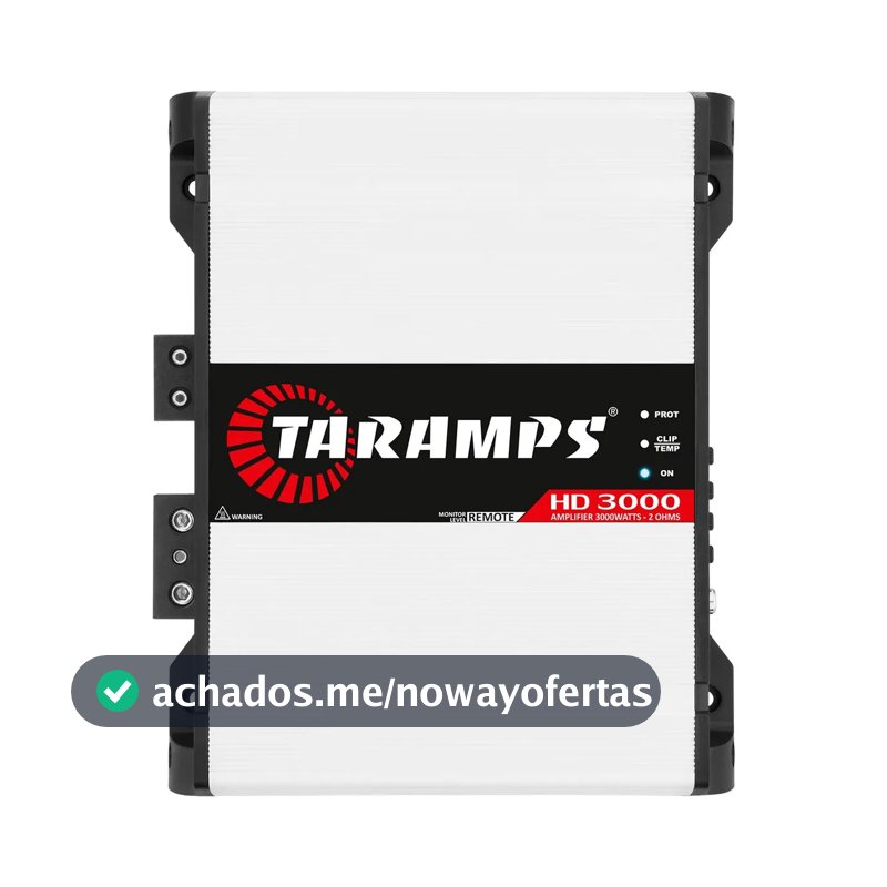 Módulo Amplificador Taramps HD 3000 3000W RMS para Som Automotivo 2 Ohms