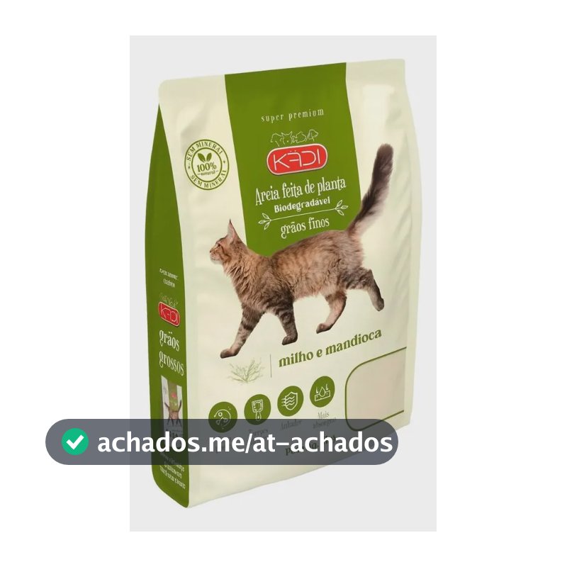 Kadi Areia Sanitária 4kg Grãos Finos Biodegradável Gatos