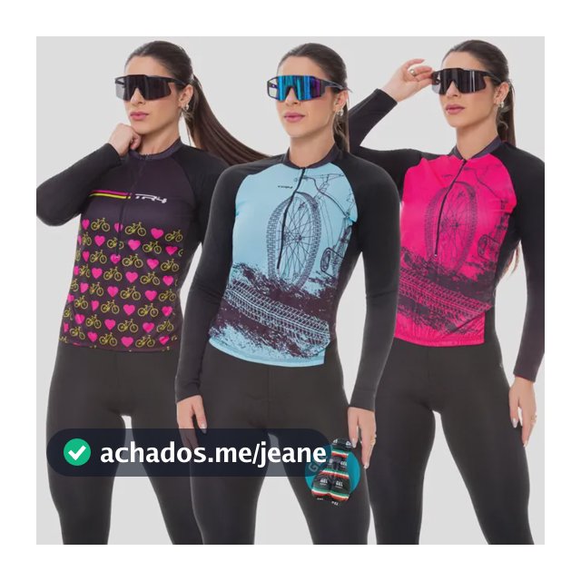 Conjunto Ciclismo Feminino Camisa Manga Longa + Calça Gel