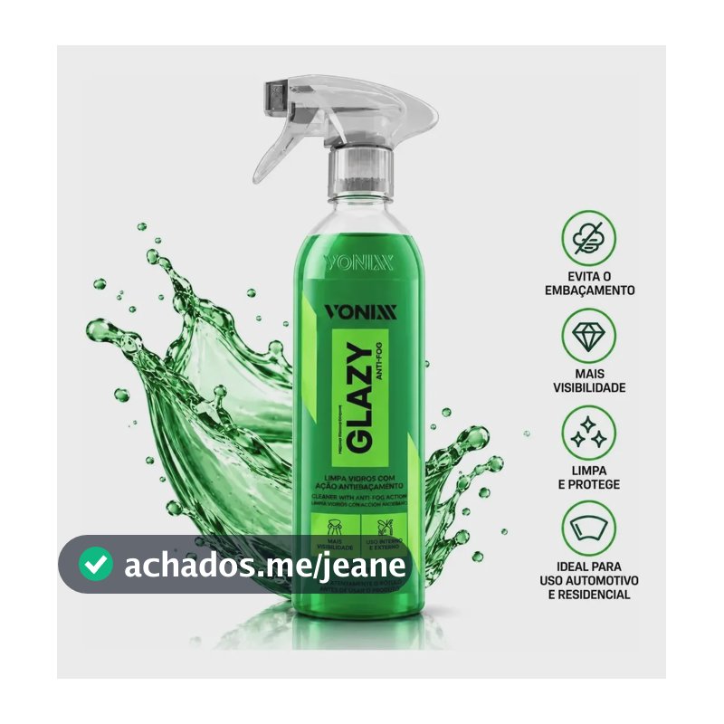 Glazy Anti Fog Para Veículo Vonixx Vidro Spray Espelho