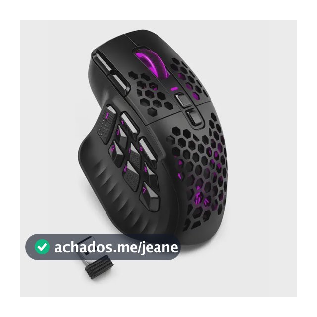 Mouse Ergonomia Sem Fio SoLAKAKA SM809 Pro Tri Mode 24000 DPI 9 Botões Programáveis RGB 2.4G Bluetooth USB-C 1000mAh Paw3311 Cor Preto