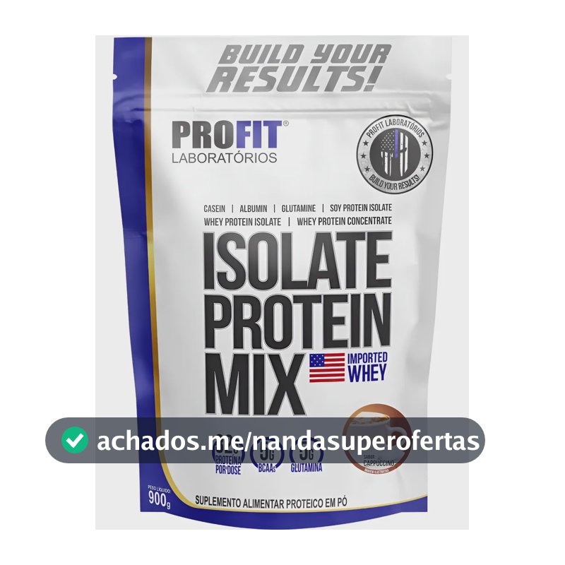 Isolate Protein Mix Whey Isolado Bcaa Glutamina Profit Labs Cappuccino 900g